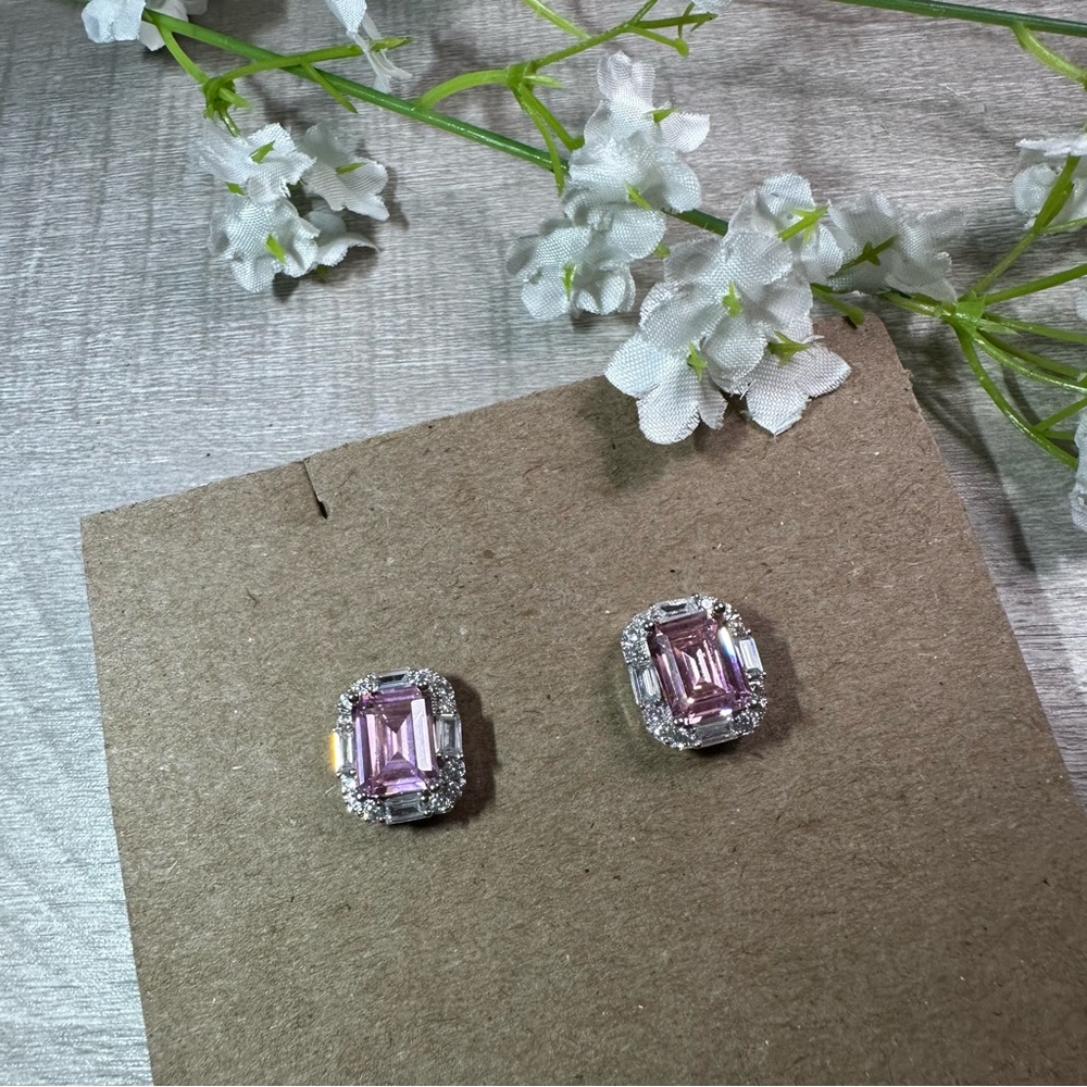 925 pink earrings
